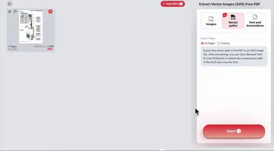 從PDF提取SVG-線上提取PDF的向量路徑操作示範